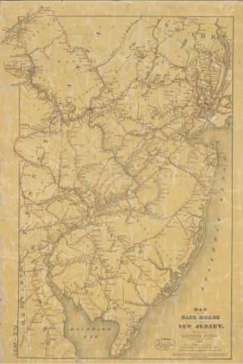 1873 Map of the rail roads of New Jersey